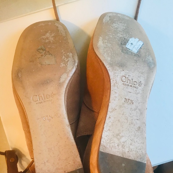 $1295 🌟CHLOE🌟 WEDGE NUDE SUEDE GLADIATOR SANDAL - Picture 8 of 8